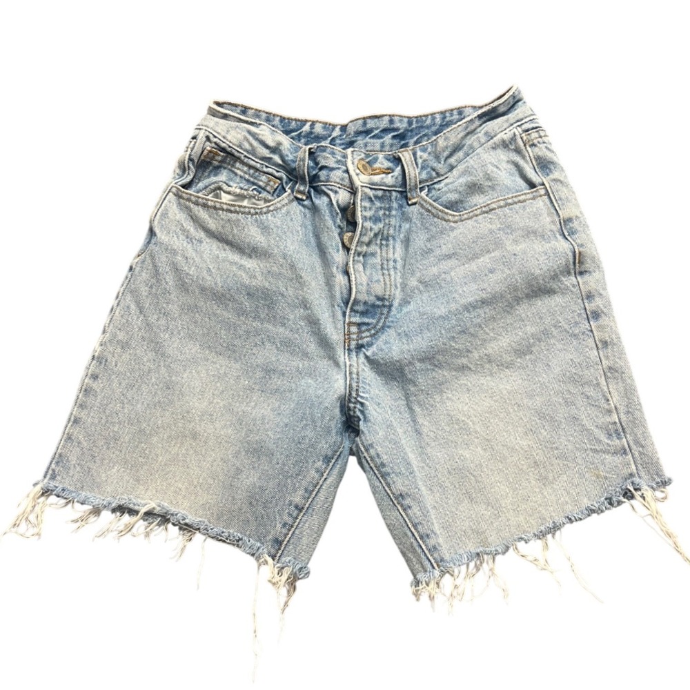 J. Galt Denim Shorts Womens Size M Light Blue Button Fly Frayed Hem Y2K Summer‎